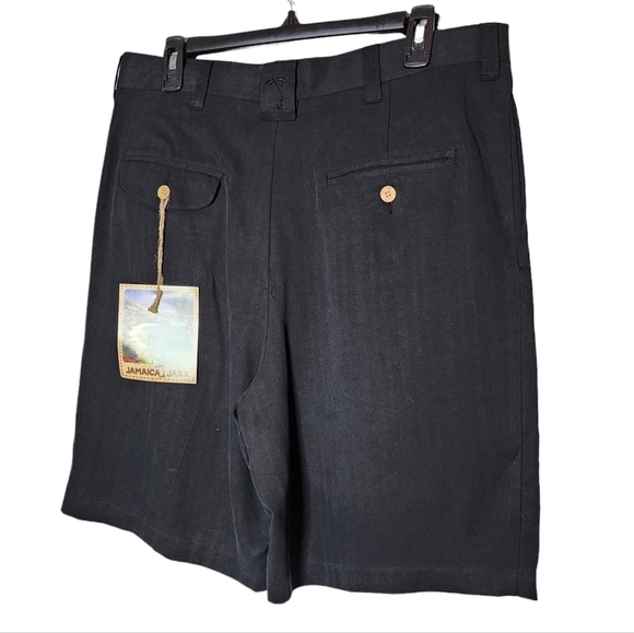 NWT Jamaica Jaxx 100% silk black flowy 9" shorts. Men's size 34 - Picture 10 of 15